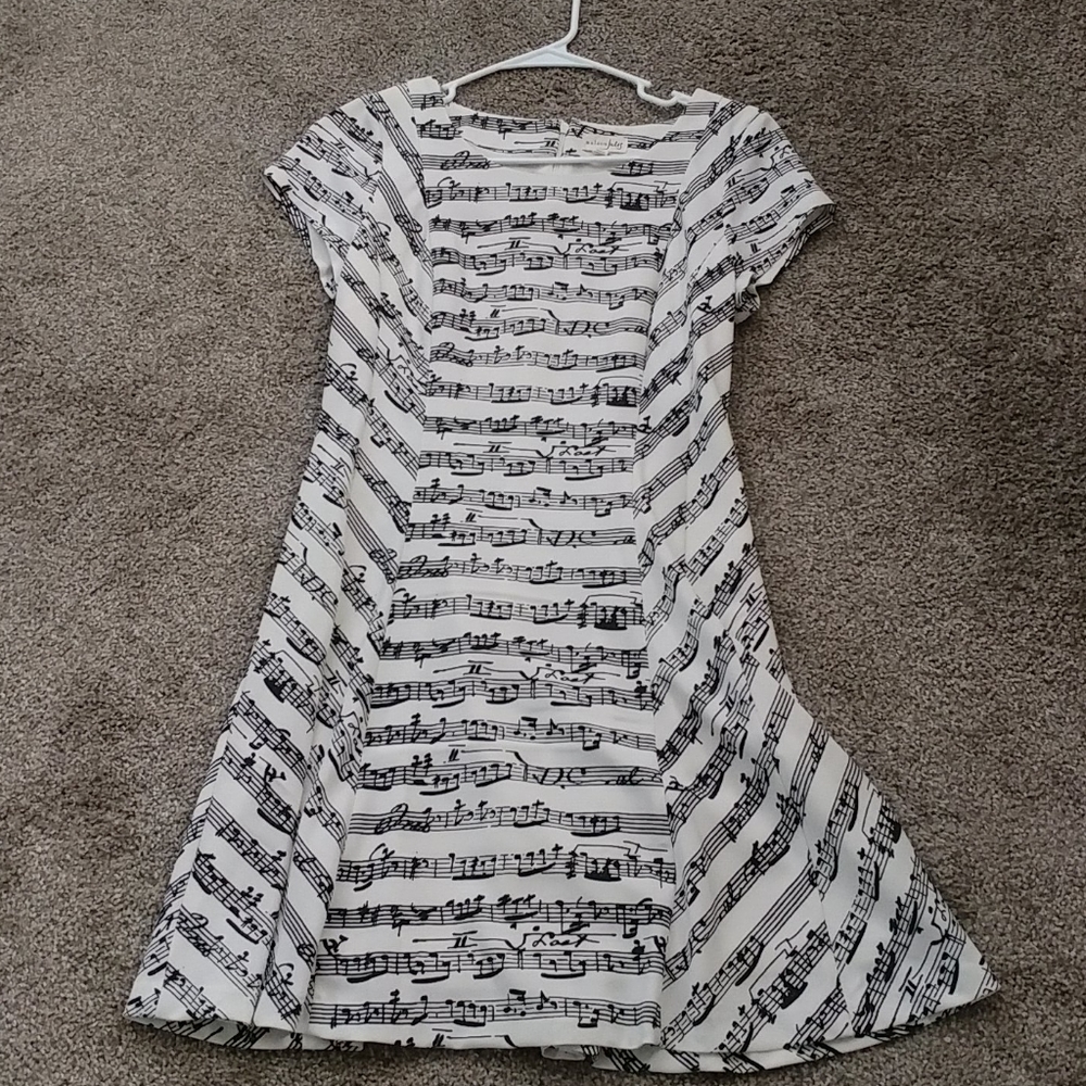 music note dress, only worn 1x, fit and flare